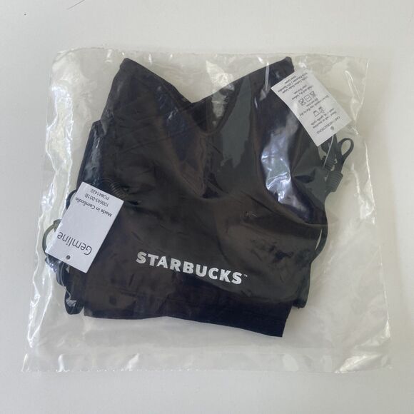 2PCS Starbucks Gemline Adjustable Black Masks w/ Starbucks Green Logo - Picture 2 of 8
